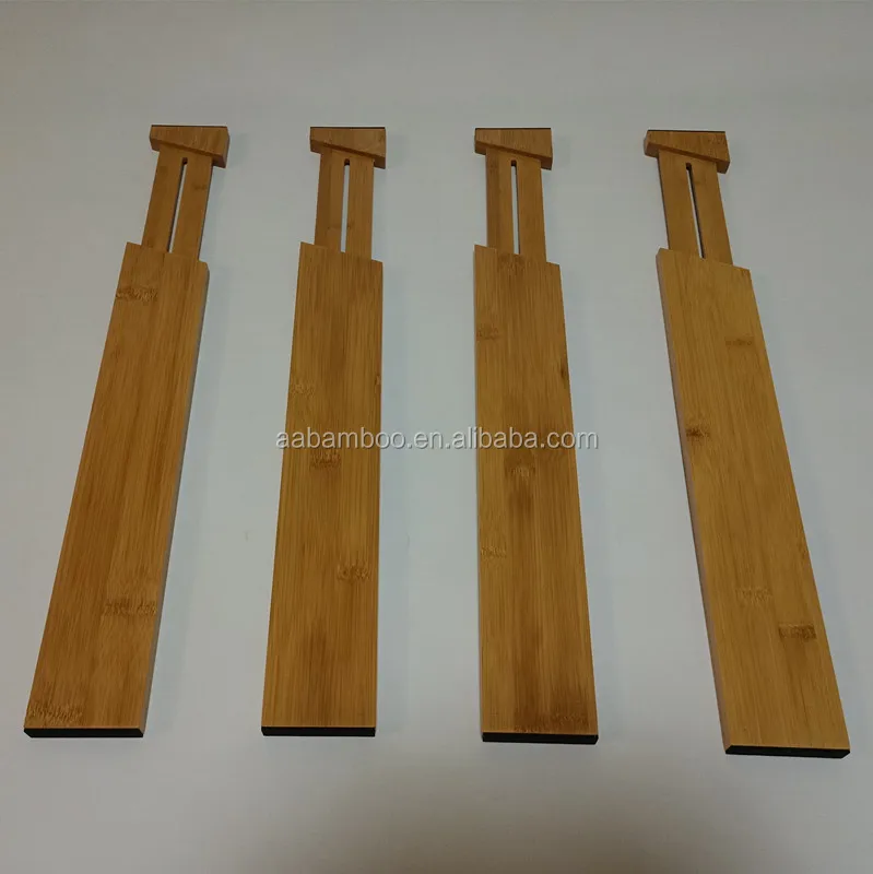 Expandable adjustable bamboo drawer dividers organizer