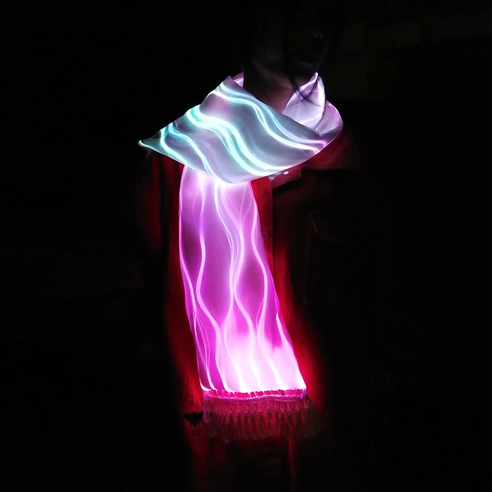 Hot Sale Light up Glow in the Dark Stage Fashion Infinity Scarf