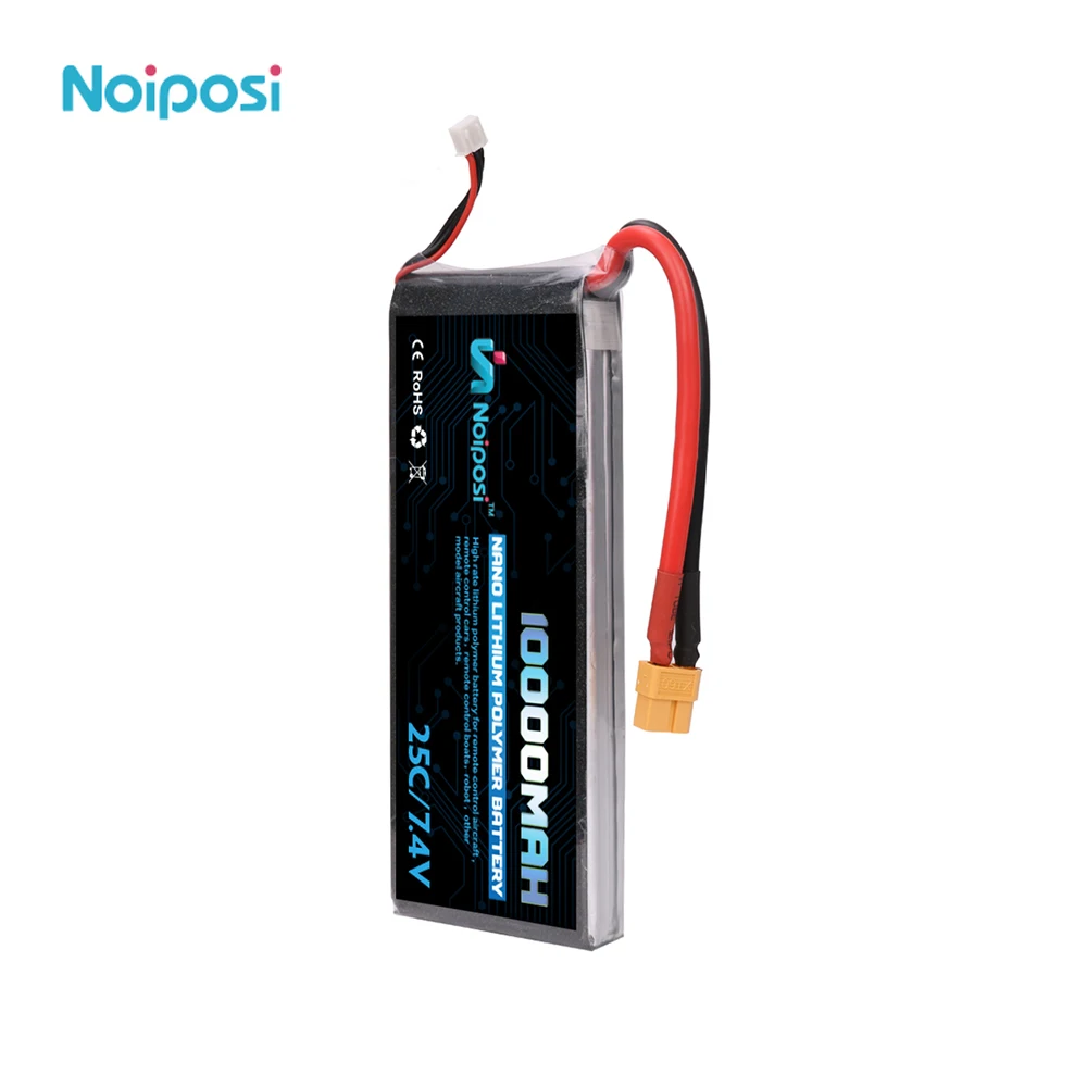 High Capacity Lipo Battery 10000mAh 7.4V 2S 25C RC lithium polymer