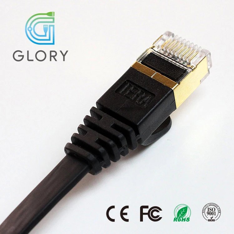 Экранированный плоский кабель Glory black network rj45