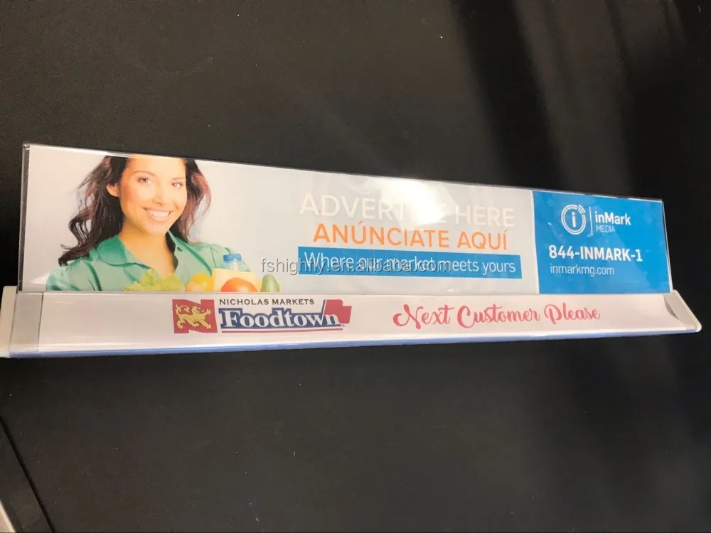 Supermarket Accessories Checkout Stand Counter Lane Plastic Acrylic Divider Bar