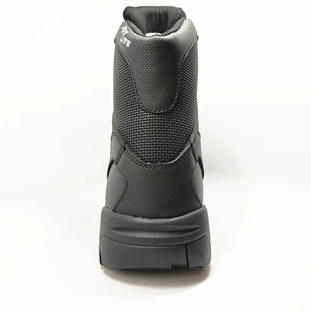 Genuine leather men black classic ankle laced-up boot