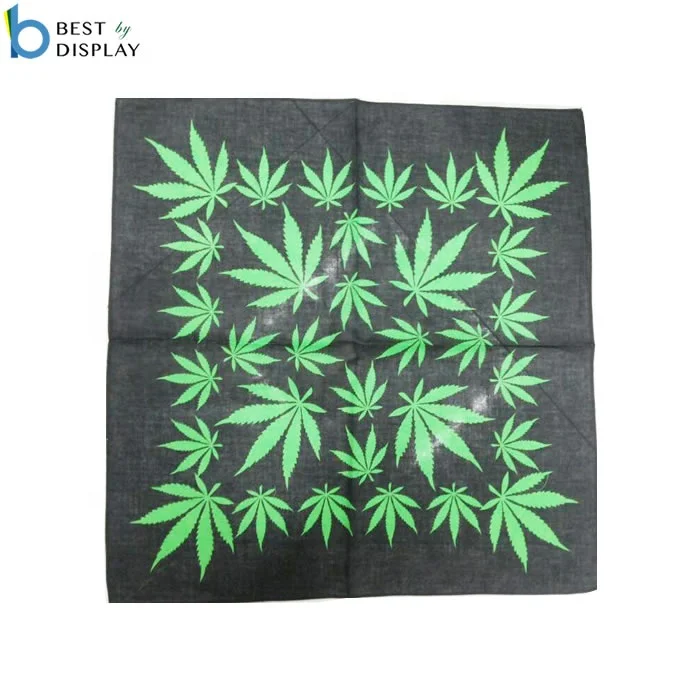 Fashion design screen printing multifunctional square custom cheap 100% cotton bandana