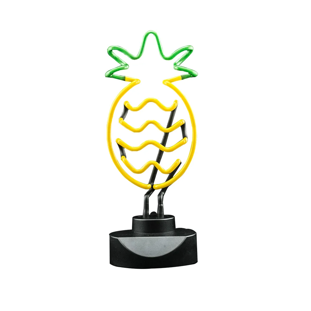 Pineapple LED Neon Light Table Lamp Home Decor Retro Sign Yellow led night lamp Decorative lights