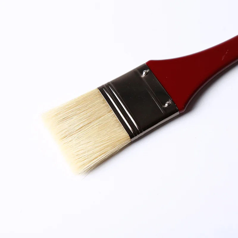 
Hot Sale Paint Brush Set High Quality Hog Mane Flat Brush Professional Oil Painting Brush 