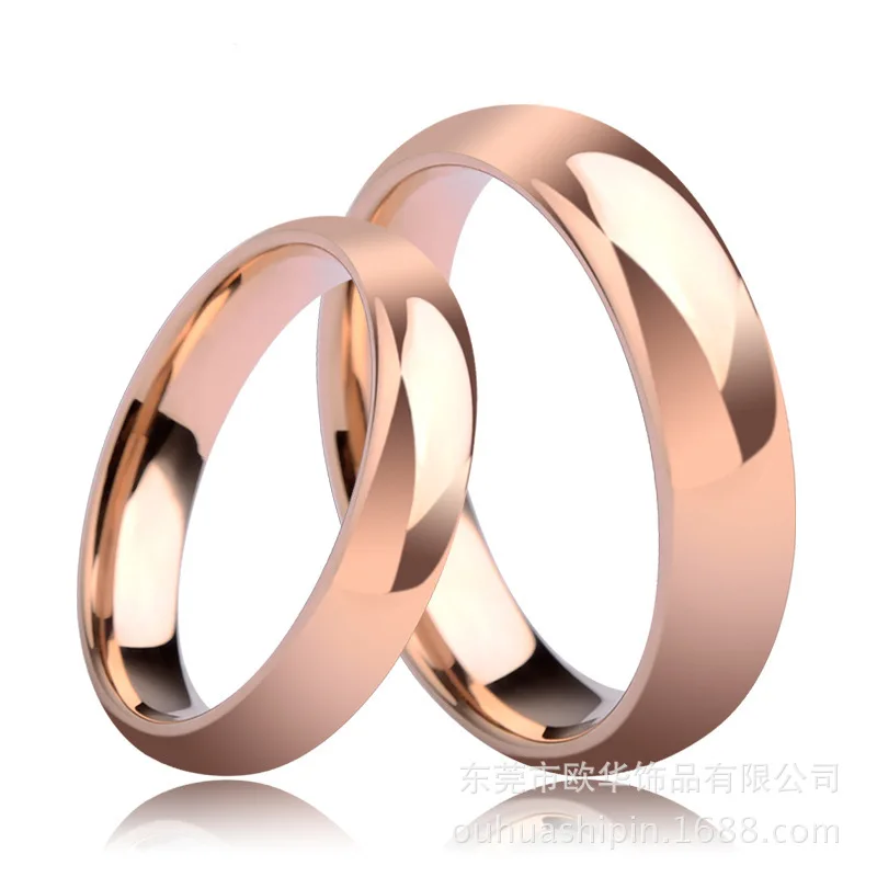 Simple style  6mm Tungsten Carbide Wedding Rings Rose Gold Plating Jewelry Lovers Design wholesale