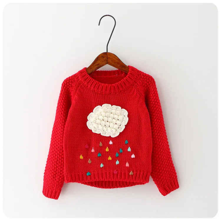 New fashionable kids girls knit cartoon sweater for kids 2019
