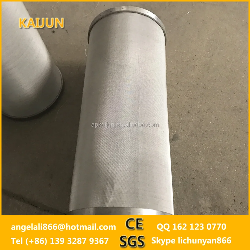 
100 mesh weave stainless steel wire mesh cylinder coffee filter cartridge 