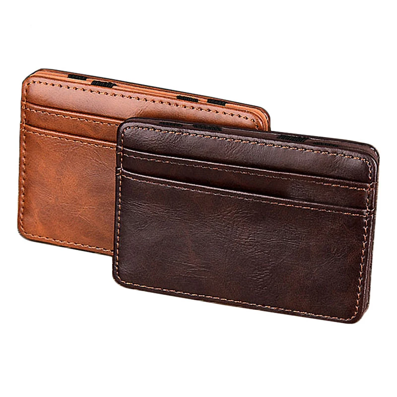 Promotion Business High Quality Magic genuine leather Wallet PU Card Holder for Men