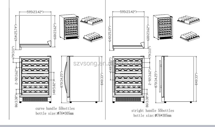 two zones built in wine cooler wine refrigerators