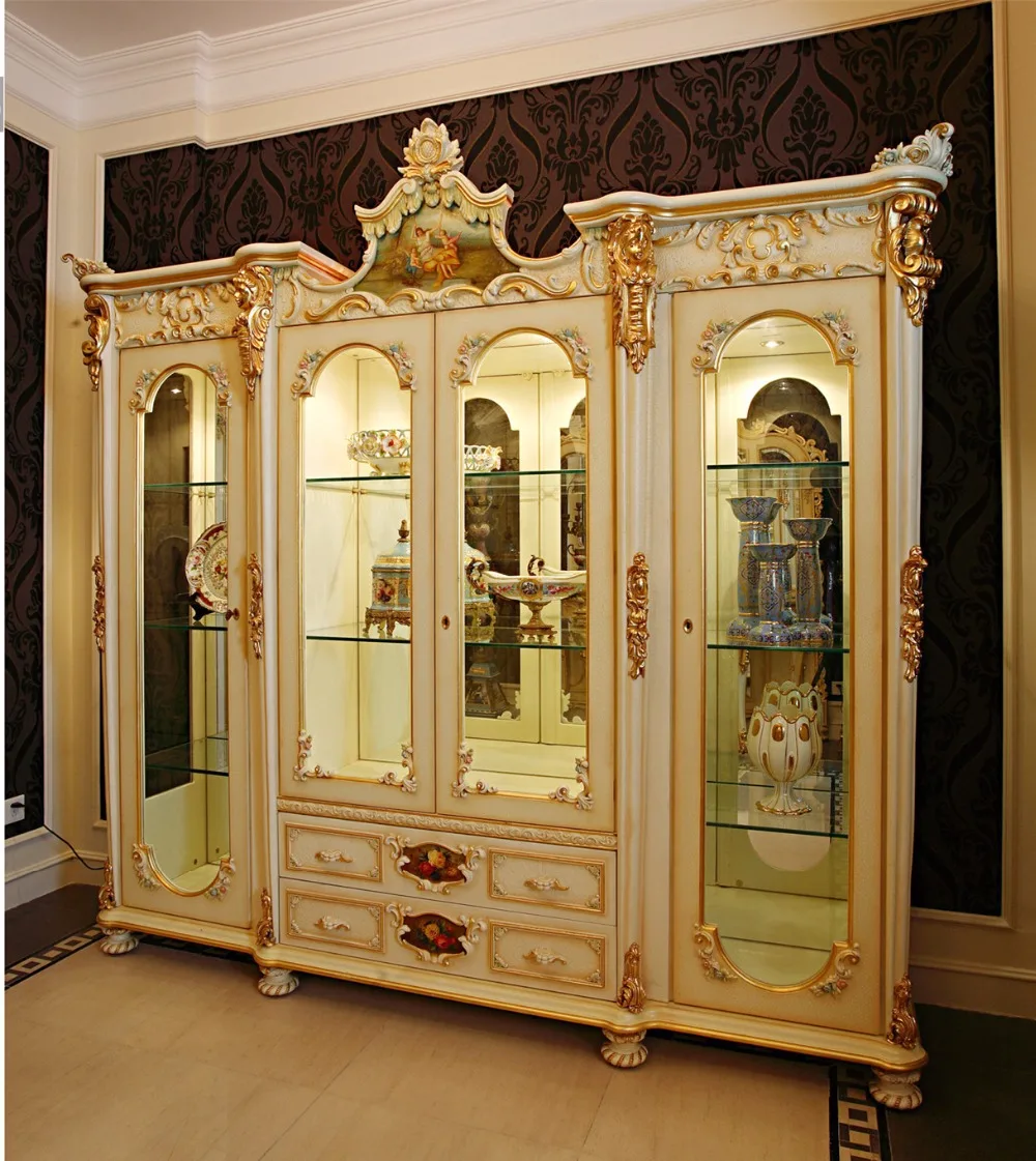 Luxury French Rococo Style White Stuy Room Bookcase Palace Fancy Bf03 0100131 60000 45c Jpg