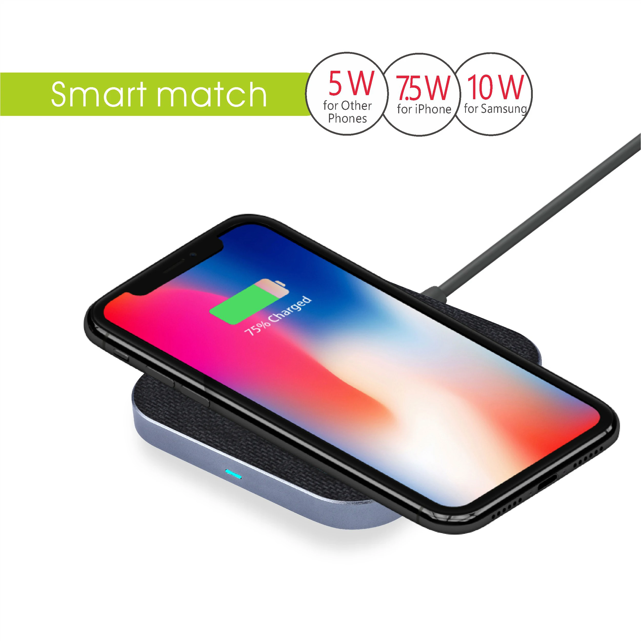 Smart wireless charger good quality 10W  cell phone charger Qi Fast wireless charger Aluminum alloy material