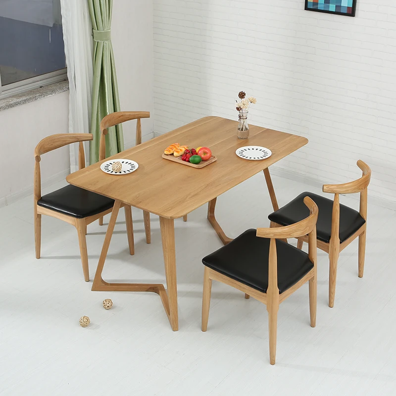 Оптовая продажа обеденный стул из полиуретана с мягкой обивкой твердого дуба