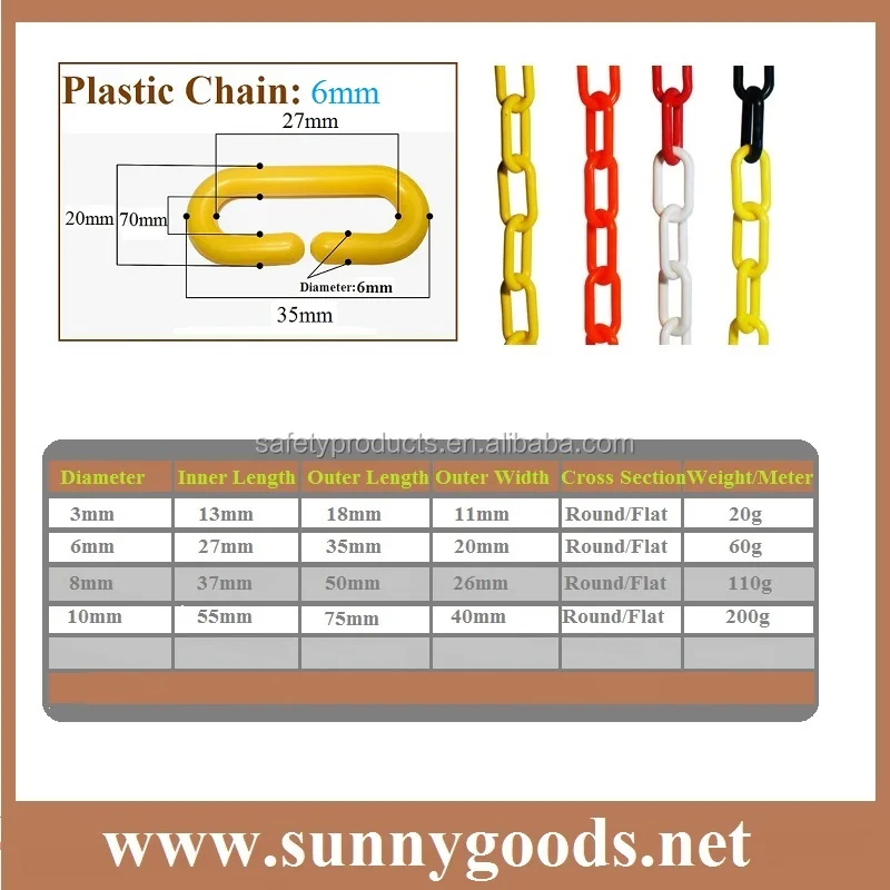 road safety 3mm plastic chain
