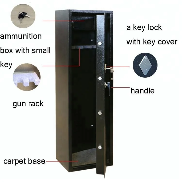 
High quality key lock strong all steel long gun safe 