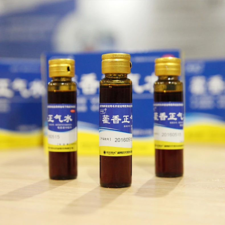 
Huo xiang zheng qi Liquid- Herbal Chinese patent medicine for insolation vomiting diarrhea spasmodic antibacterial skin itching 