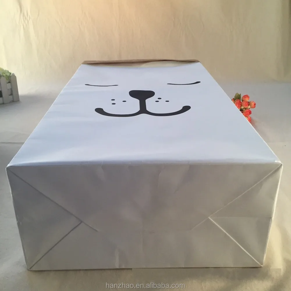 Letter Print Kraft Paper Bag for Kids Toys Decorative Household Storage