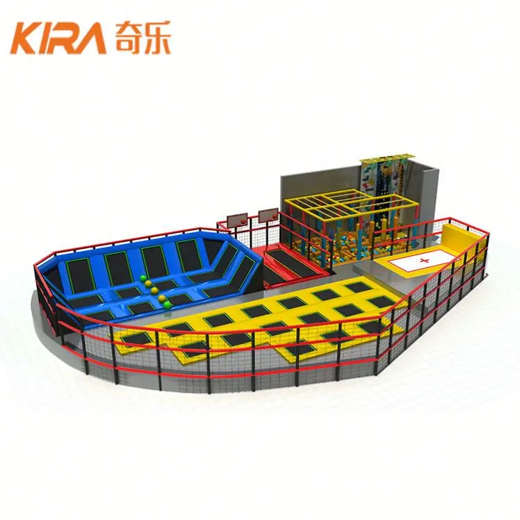 Hot Sale Free Jump Adult And Kids Indoor Playground Trampoline Park With Slide