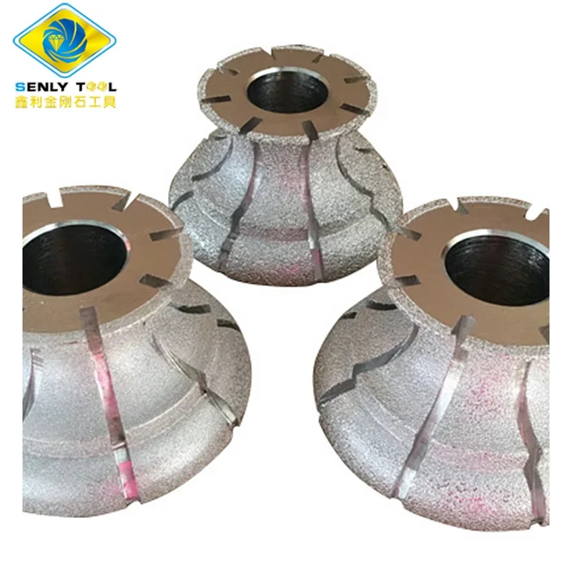 Diamond Bond Router Bits Brazed Profiling Wheel Cutter Chamfer Customsized Segmented Vacuum Grinding for Both
