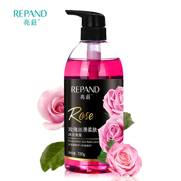 
organic rose oil whitening shower gel private label 
