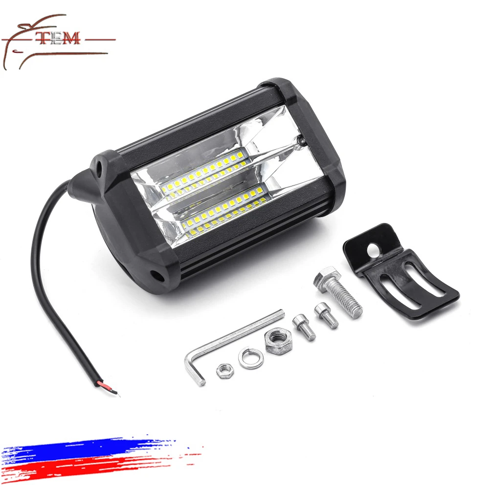 Spot led light for motorcycle 72w blue red yellow white color headlight for motorcycle