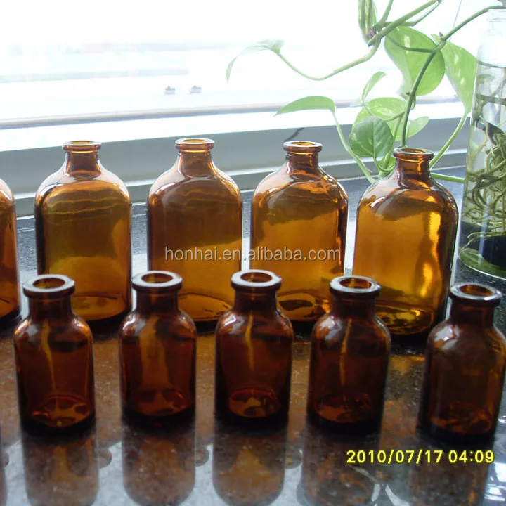 100 ml type II and III amber injection glass vial for antibiotics