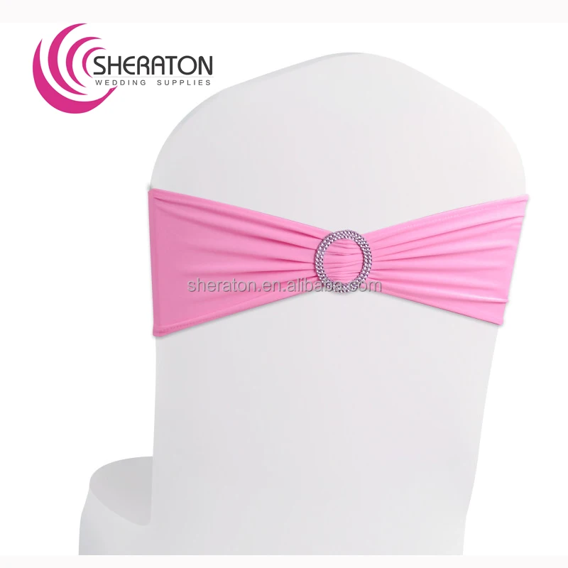 
Cheap spandex wedding chair sashes peach for chair cover with buckle / wholesale stretch lycra chair cover sashes bow from China 