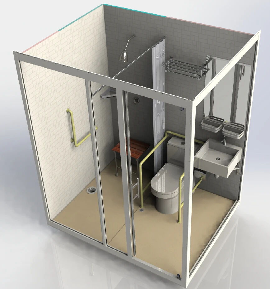 modular prefab shower room made SMC material bathroom unit modular Bathroom cubicle box toilet