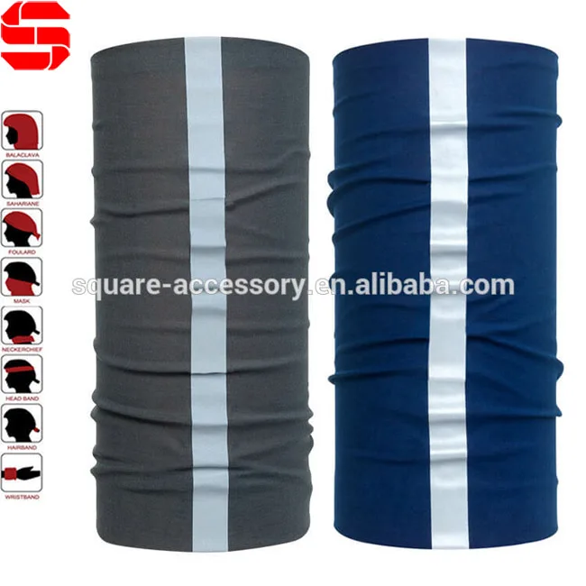 Wholesale Multifunctional Seamless Tube Magic Neck Tube Scarf Custom Neon Yellow Headwear Tubular Bandana Reflective Neck Gaiter