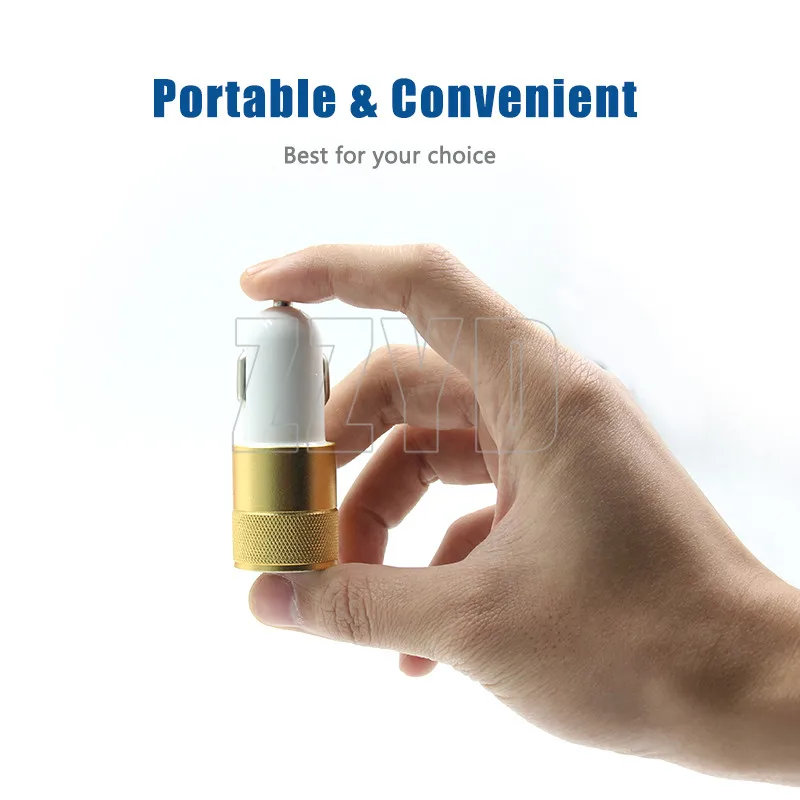 
ZZYD Charger Big Sale Metal Dual Port Usb Charger Power Phone Adapter Custom Car Mini Charger For Smartphone 