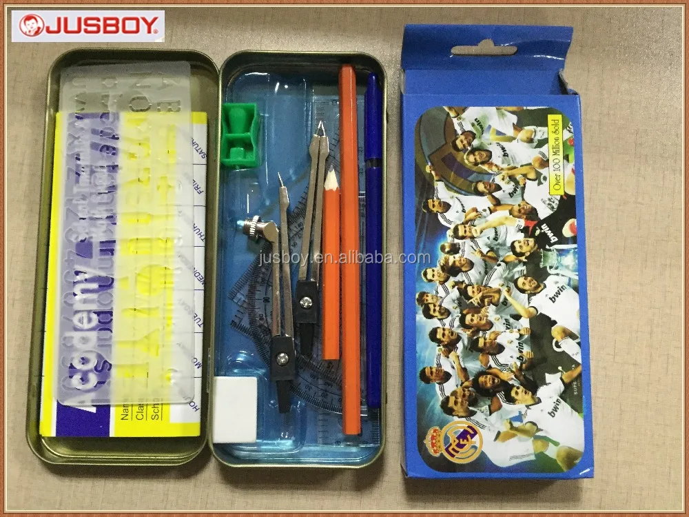 Football game mathematical box , pencil box, compass box