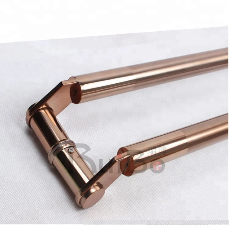 Wholesale rose gold back to back  stainless steel sliding glass interior door pull handles