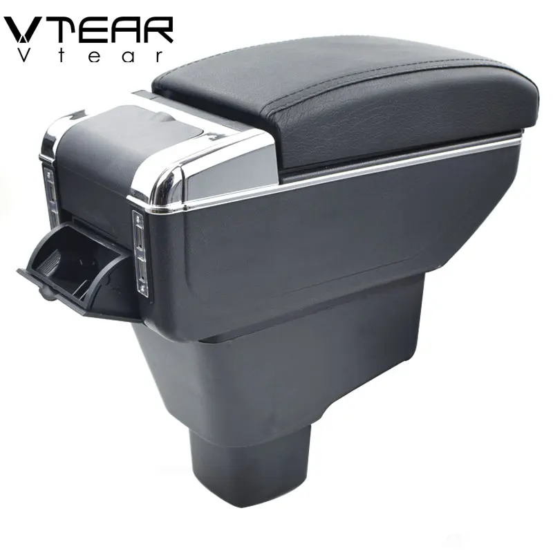 Vtear For Suzuki Sx4 Armrest Usb Charging Heighten Double Layer Storage Box Central Store Content Arm Rest Box Accessories 08-17