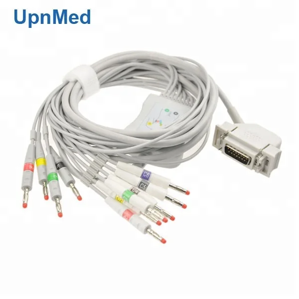 Siemens Hellige one-piece 10-Lead EKG cable with leadwires