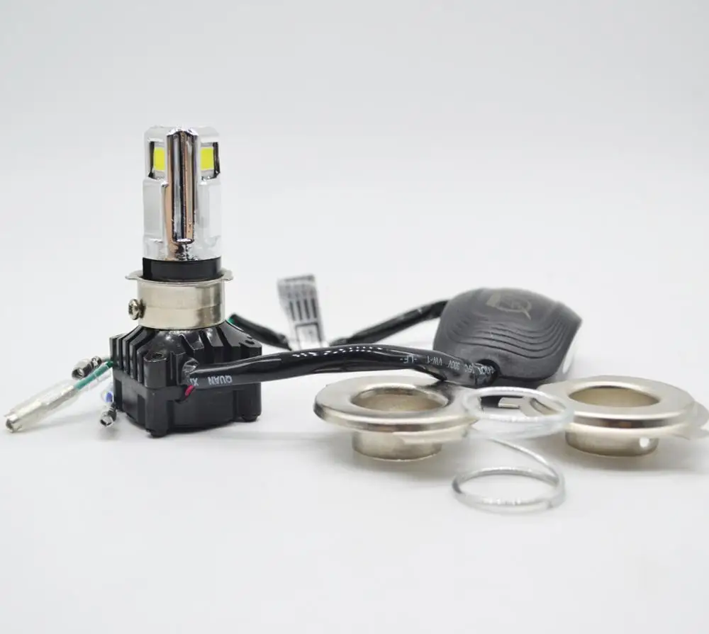 RTD M:02D H4/S2/BA20D/P15D25-1/Spring 3 Sides LED 30W 3000LM Motorcycle LED Headlight Bulb With Fan Cooling