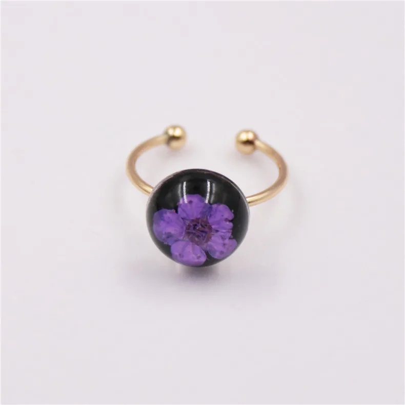 
Mini Real dried flower Lace Flower Resin Ball Ring Orb Globe Pressed Flower Jewelry for Crystal Clear Petite Dainty Gift 