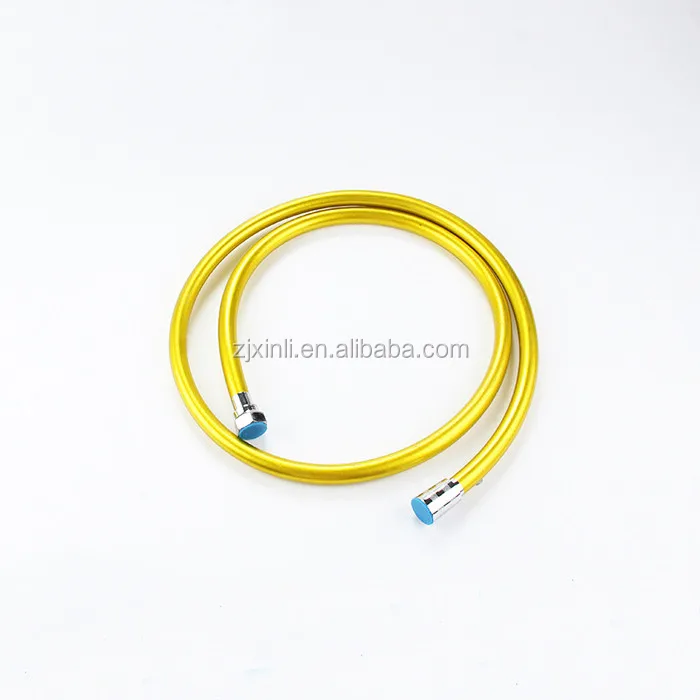 
Gold Color PVC Plumbing 150CM Shower Hose with Brass Nut, X18015G 