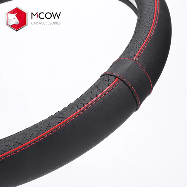 
2020 High Quality O Style D Style 38cm 15' Leather Car Steering Wheel Cover For BMW Audi Benz 