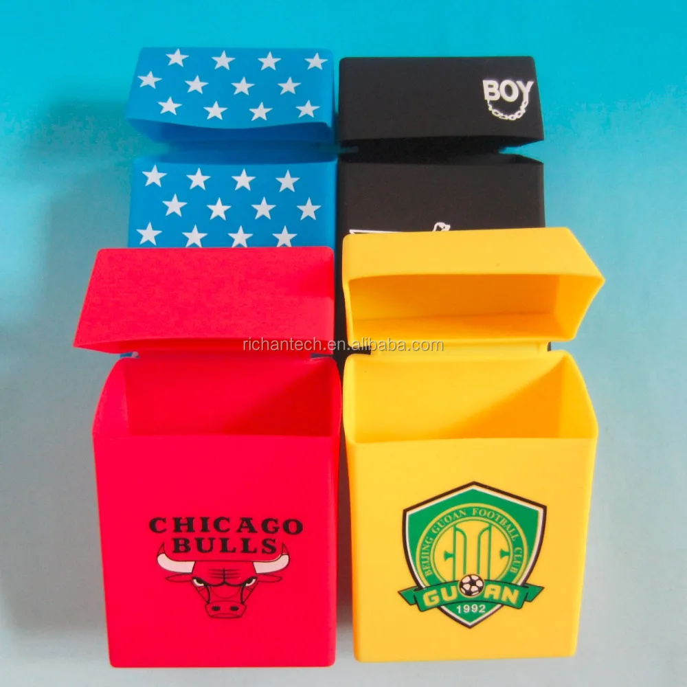 Wholesale customized logo colors men 20 pcs silicone cigarette case holder