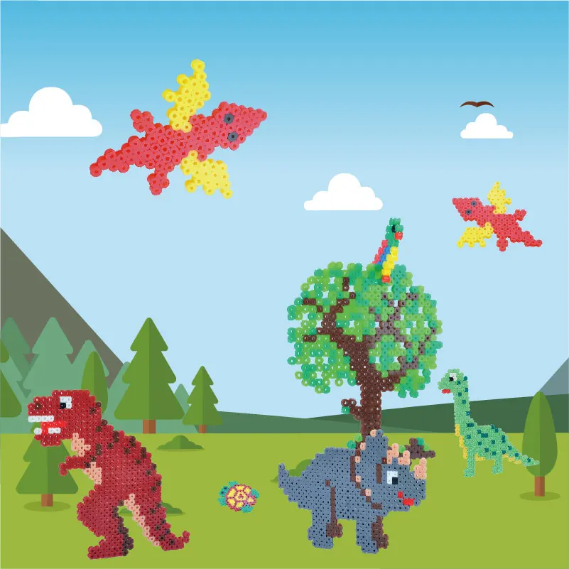 18000 fuse beads Multi-Mix 5mm buckets Kids Toys Artkal Beads For Dinosaur Series Compatible with Perler