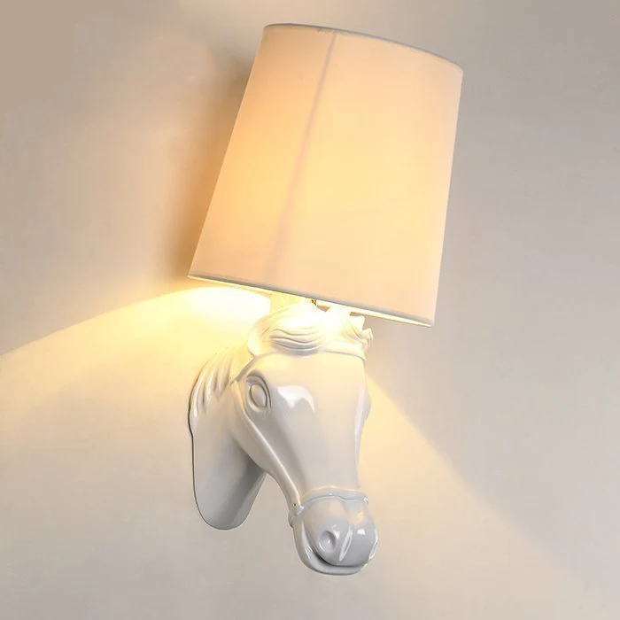 Designer Indoor Resin Sconce Modern Horse Head Wall Lamp For Living Room