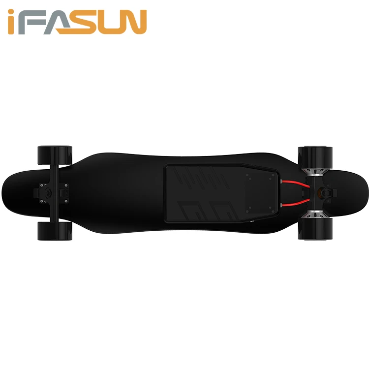 1600W Double Drive Hub Motors 42V Battery Box Electric Skateboard With Remote