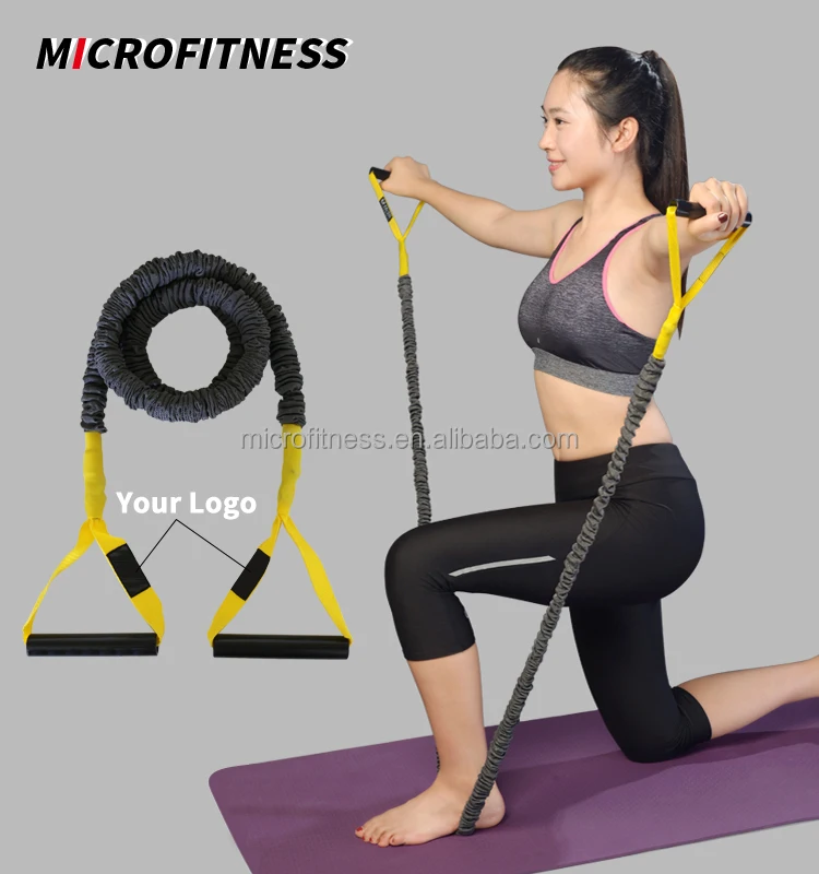 Fabric Elastic Resistance Bands With Abs Handle