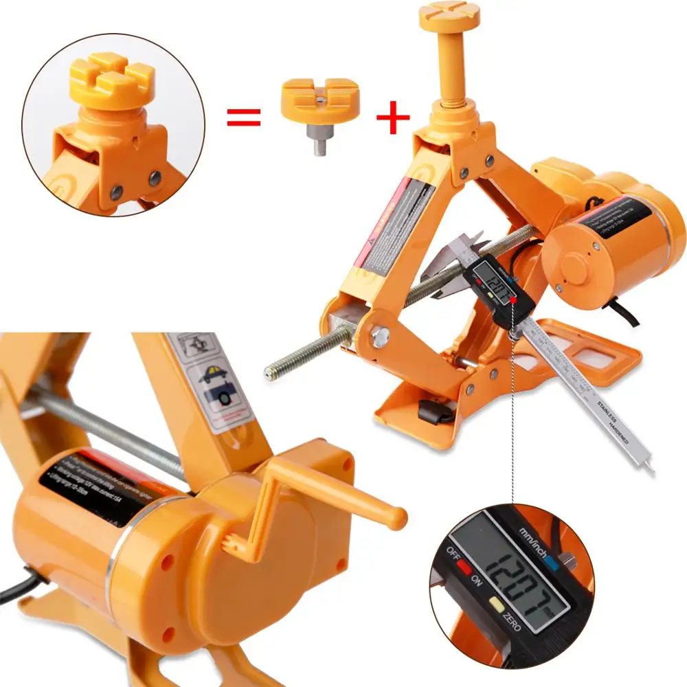 
High Quality CE ISO Chinese Supplier Portable 2T Durable Electric Scissor car Jack and Impact Wrench DC12V for Quick Replace Tir 