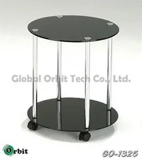 Durable Coffee Table Colorful Small Glass Round Table