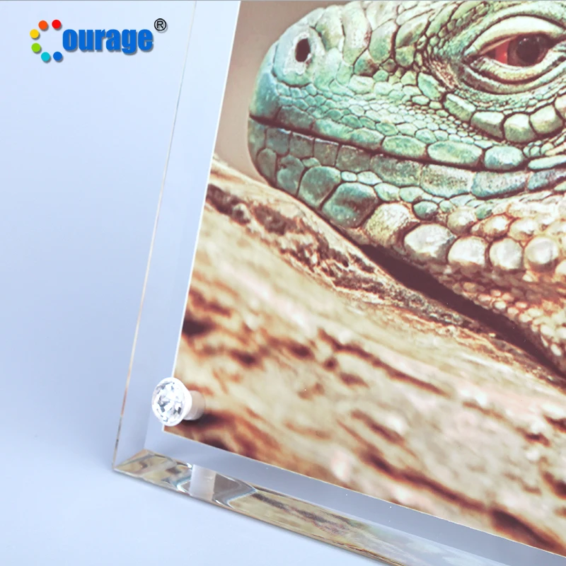 Мужество BL-09 прямоугольник Безрамная картинная рамка фото на стекле