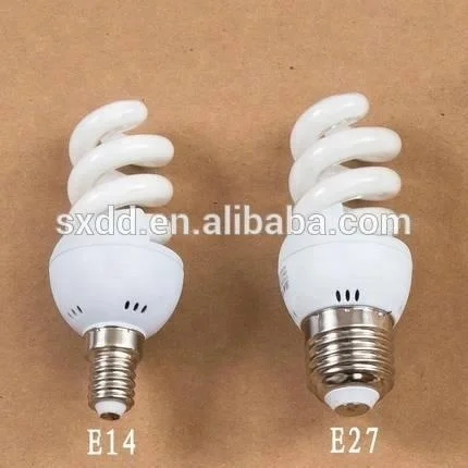 Compact Fluorescent lamp wholesale price  T3 9mm Mini full spiral lamp 9W 11W 13W 15W 20WE27 E14 B22 AC110V AC220V 2700k-6500k