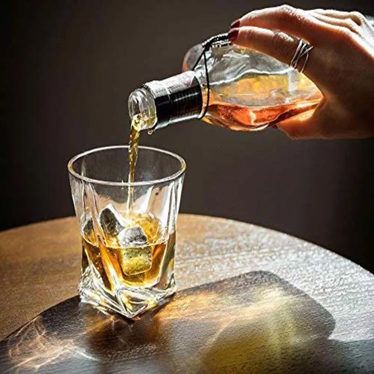 Whiskey Gift Set Water Down Your Whisky Set of 9 Rocks Stones Ice Cubes Reusable in Exclusive Wooden box