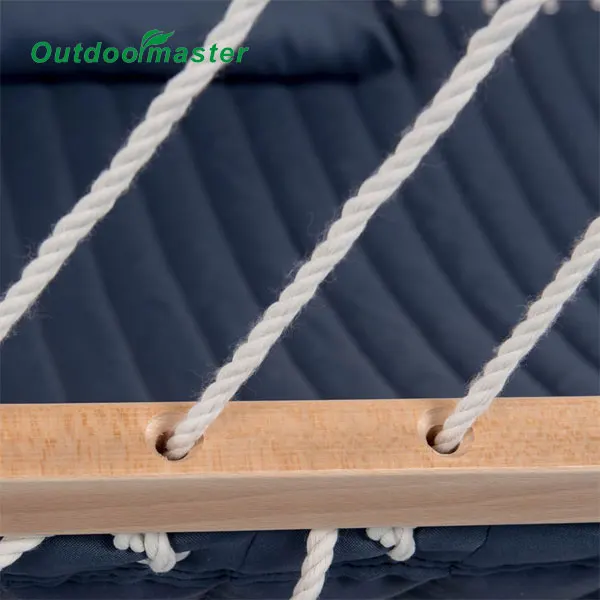 High Quality Quilted Fabric Hmamock Swing With Hardwood Spreader Bar