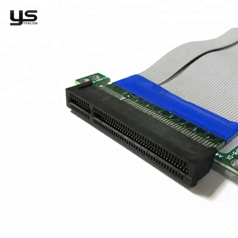 Power PCI-E 16x to 16x Riser Extender ribbon Cable with 4 Pin Power Connector